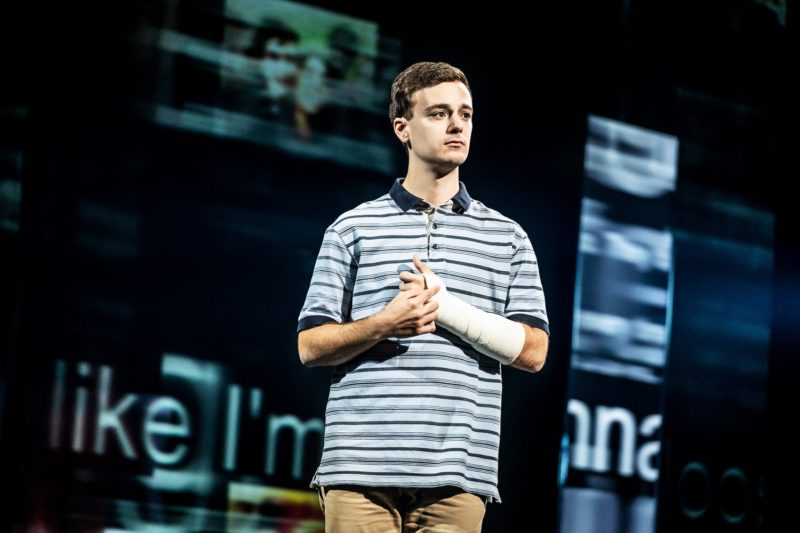 4- Stephen Christopher Anthony as 'Evan Hansen' in the North American touring company of DEAR EVAN HANSEN. Photo by Matthew Murphy, 2019