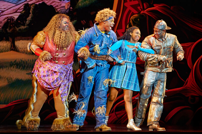 5.THE WIZ.Kyle Ramar Freeman as Lion, Avery Wilson as Scarecrow, Nichelle Lewis as Dorothy, Phillip Johnson Richardson as Tinman.Photo by Jeremy Daniel, (c) 2023