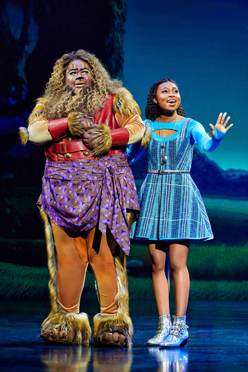 7. THE WIZ. Kyle Ramar Freeman as Lion & Nichelle Lewis as Dorothy in Be A Lion. Photo by Jeremy Daniel, (c) 2023